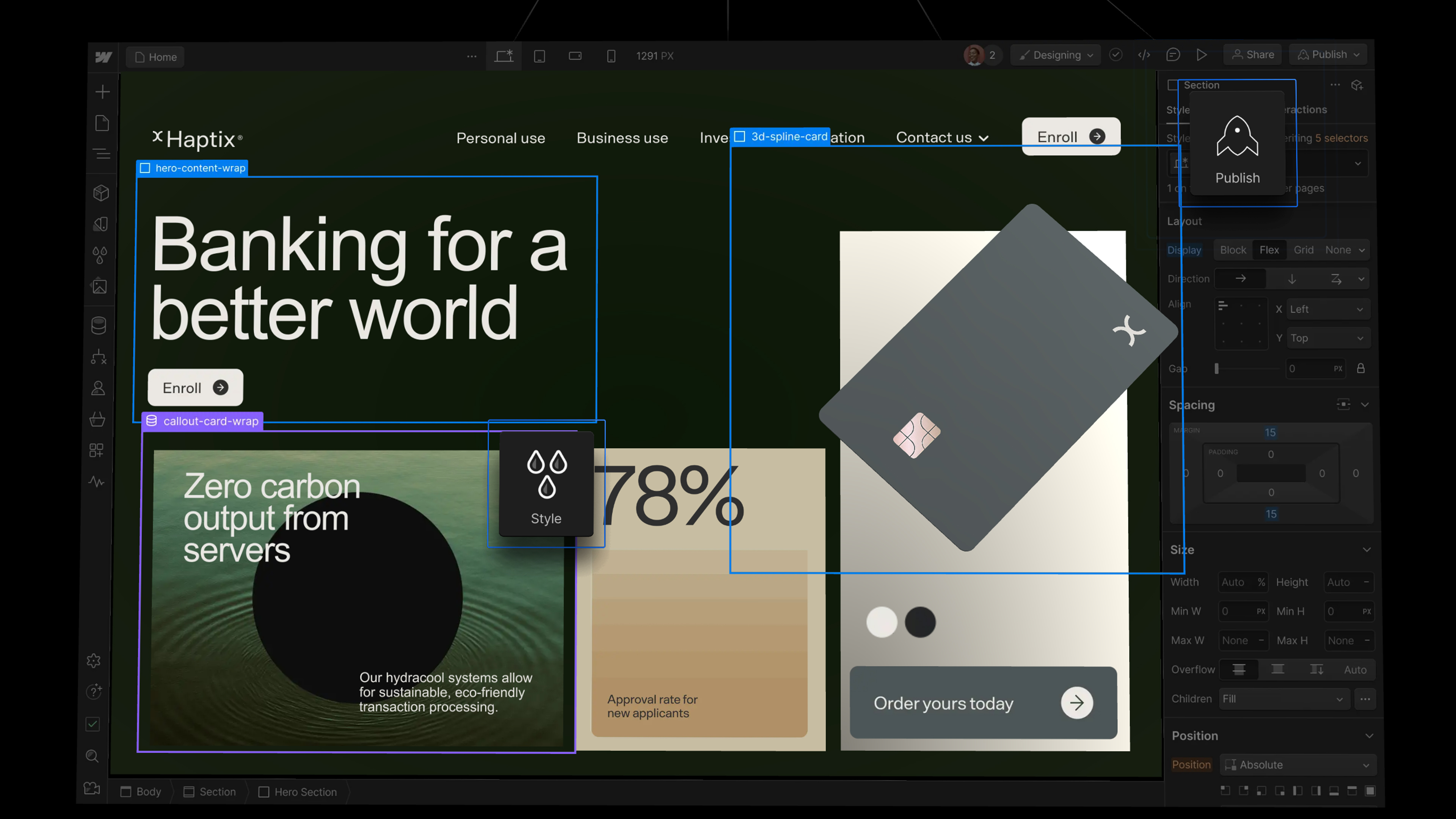 Webflow dashboard screenshot